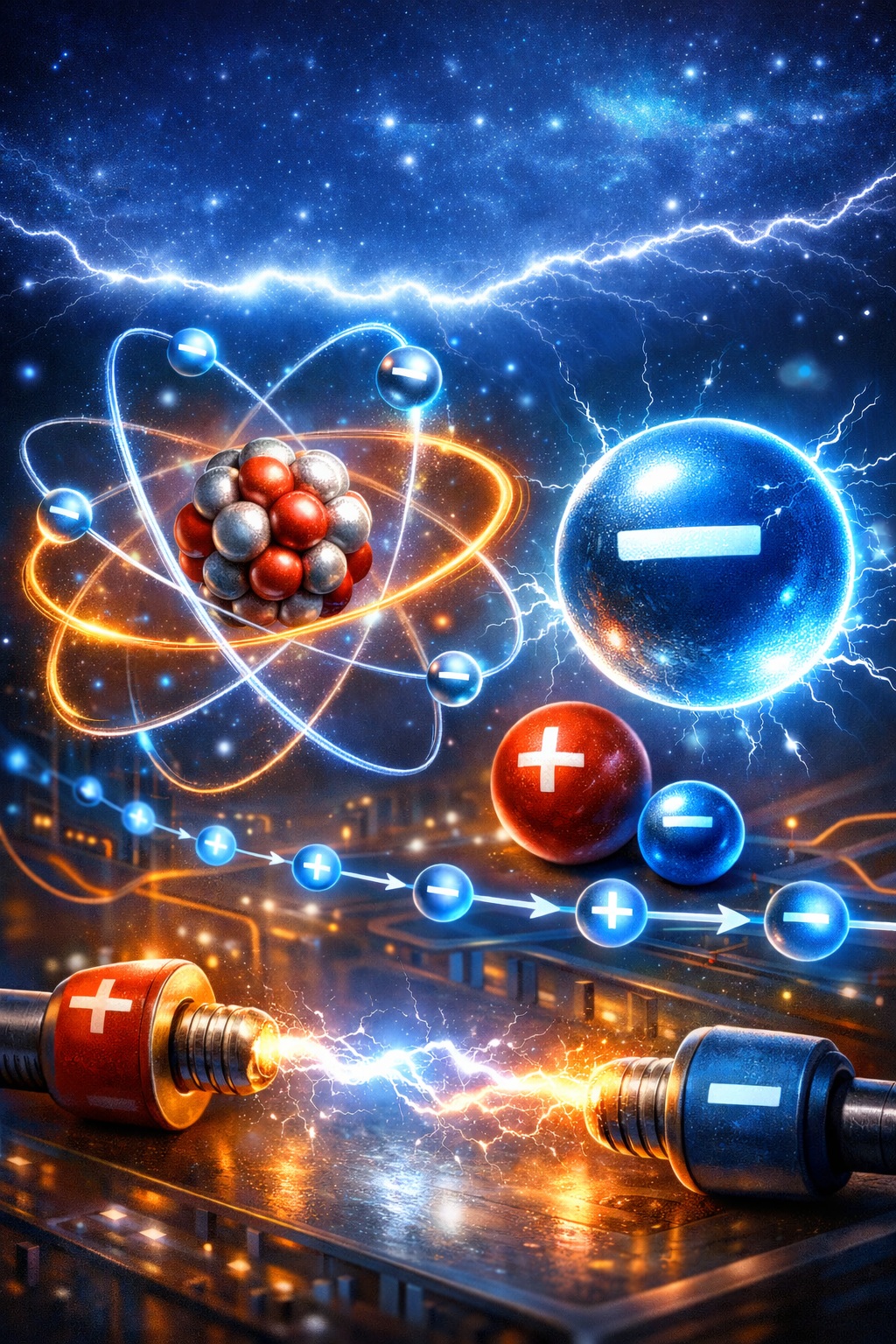 Atom, elektron i ładunek elektryczny — dlaczego możliwy jest przepływ prądu